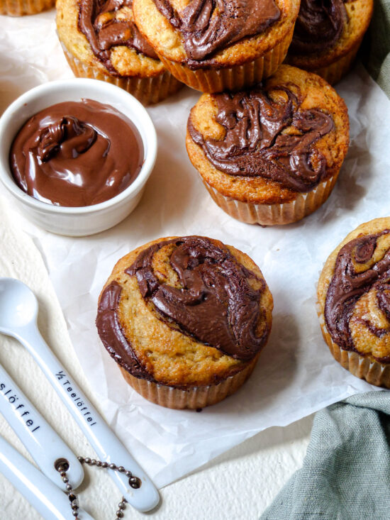 Bananen Nutella Muffins - Anna Lee EATS.